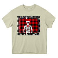Mossy When You re Dead Inside But It Christmas Skeleton Heavy Core Tee - Bettercallsaul