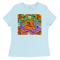 Baby Blue Halloween Ladies Tee - texasbilliewilder