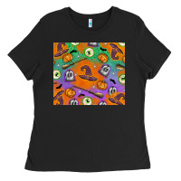 Black Halloween Ladies Tee - texasbilliewilder