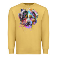 Antique Gold Splash Art Australian Shepherd   Aussie Lover Gifts Premium Sweatshirt - longCreatives