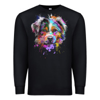 Black Splash Art Australian Shepherd   Aussie Lover Gifts Premium Sweatshirt - longCreatives