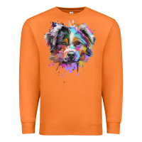 Carrot Splash Art Australian Shepherd   Aussie Lover Gifts Premium Sweatshirt - longCreatives