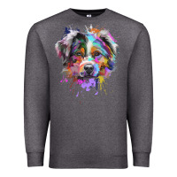 Charcoal Heather Splash Art Australian Shepherd   Aussie Lover Gifts Premium Sweatshirt - longCreatives