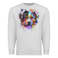 Dove Grey Splash Art Australian Shepherd   Aussie Lover Gifts Premium Sweatshirt - longCreatives