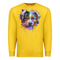 Lemon Splash Art Australian Shepherd   Aussie Lover Gifts Premium Sweatshirt - longCreatives