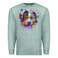 Seafoam Splash Art Australian Shepherd   Aussie Lover Gifts Premium Sweatshirt - longCreatives