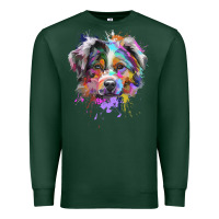 Sports Green Splash Art Australian Shepherd   Aussie Lover Gifts Premium Sweatshirt - longCreatives