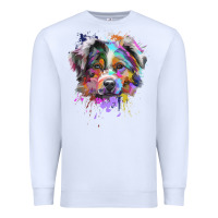 White Splash Art Australian Shepherd   Aussie Lover Gifts Premium Sweatshirt - longCreatives
