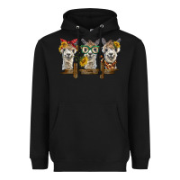 Black 3 alpacas Heavyweight Hoodie - BarkalooDesign