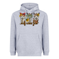 Heather Grey 3 alpacas Heavyweight Hoodie - BarkalooDesign