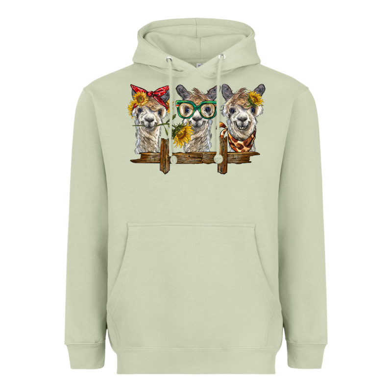 3 Alpacas Heavyweight Hoodie by BarkalooDesign | Teevron