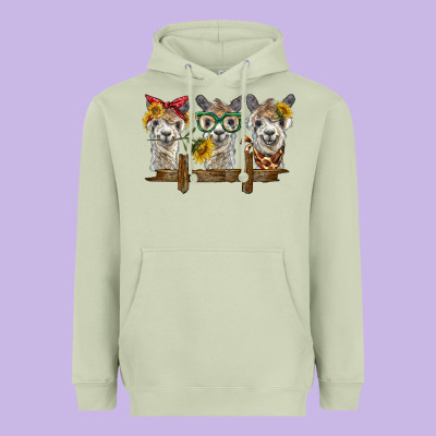 3 Alpacas Heavyweight Hoodie Designed By Barkaloodesign