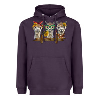 Plum 3 alpacas Heavyweight Hoodie - BarkalooDesign