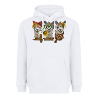 White 3 alpacas Heavyweight Hoodie - BarkalooDesign
