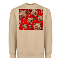 Mushroom Yorkshire Pig And Candy Cane Heavyweight Sweatshirt - LillyAllenDesigns