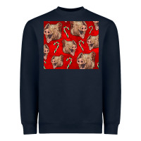 Navy Yorkshire Pig And Candy Cane Heavyweight Sweatshirt - LillyAllenDesigns