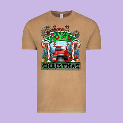 Small Town Christmas Vintage Tee Designed By Cowgirlartshop