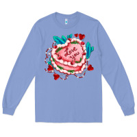 Colony Blue valentines day cakes olivia creates design Long Sleeve Tee - OliviaCreatesArt