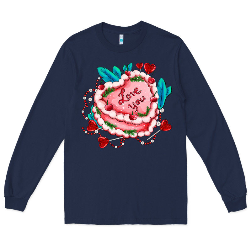Valentines Day Cakes Olivia Creates Design Long Sleeve Tee by OliviaCreatesArt | Teevron