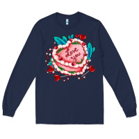 Navy valentines day cakes olivia creates design Long Sleeve Tee - OliviaCreatesArt