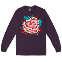 Plum valentines day cakes olivia creates design Long Sleeve Tee - OliviaCreatesArt