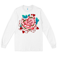 White valentines day cakes olivia creates design Long Sleeve Tee - OliviaCreatesArt