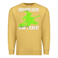 Antique Gold witches saying broom hair dont care halloween camper joke Premium Sweatshirt - longCreatives