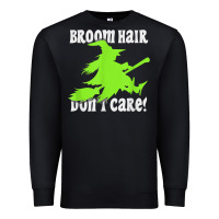 Black witches saying broom hair dont care halloween camper joke Premium Sweatshirt - longCreatives