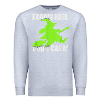 Heather Grey witches saying broom hair dont care halloween camper joke Premium Sweatshirt - longCreatives
