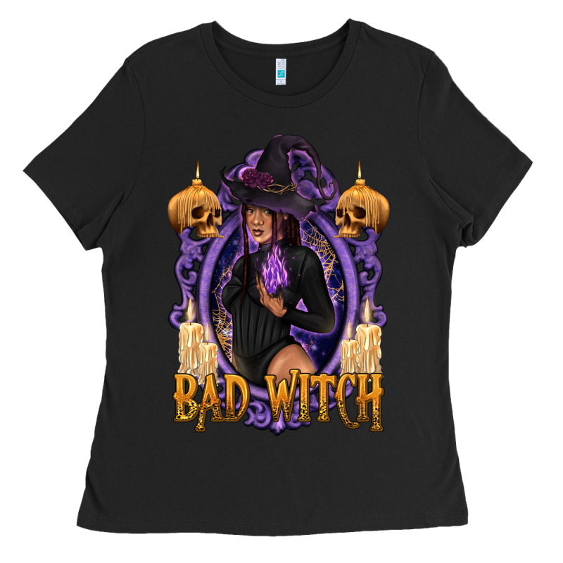 Bad Witch Black Woman Ladies Tee by texasbilliewilder | Teevron