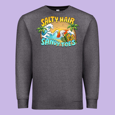 Salty Hair Sandy Toes Summer Premium Sweatshirt Designed By Barkaloodesign