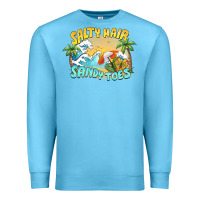 Ocean Blue salty hair sandy toes summer Premium Sweatshirt - BarkalooDesign