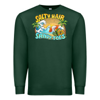 Sports Green salty hair sandy toes summer Premium Sweatshirt - BarkalooDesign