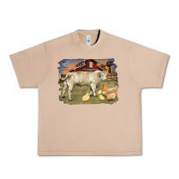 Burro charolaris bull and chicken in barnyard Urban Heavy Tee - RanaPortraitStore