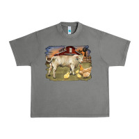 Tornado charolaris bull and chicken in barnyard Urban Heavy Tee - RanaPortraitStore