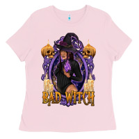 Bubblegum Pink Bad Witch Black Woman Ladies Tee - texasbilliewilder