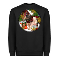 Black hampshire sow pig christmas Heavyweight Sweatshirt - LillyAllenDesigns