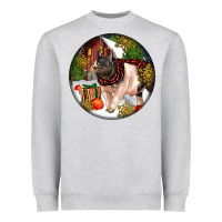 Heather Grey hampshire sow pig christmas Heavyweight Sweatshirt - LillyAllenDesigns