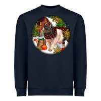 Navy hampshire sow pig christmas Heavyweight Sweatshirt - LillyAllenDesigns