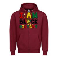 Burgundy i am black history Zipper Hoodie - Artiststas