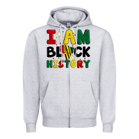 Heather Grey i am black history Zipper Hoodie - Artiststas