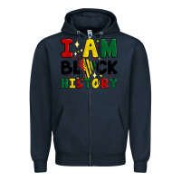 Navy i am black history Zipper Hoodie - Artiststas
