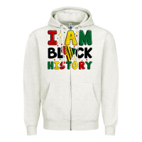 Oatmeal Heather i am black history Zipper Hoodie - Artiststas