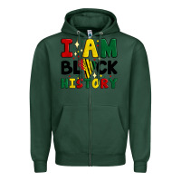 Sports Green i am black history Zipper Hoodie - Artiststas