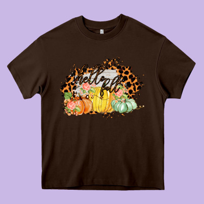 Hello Fall Heavy Core Tee Designed By Bettercallsaul