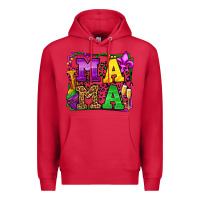 Cardinal Mardi Gras leopard frame mama Mother's Day Premium Hoodie - LillyAllenDesigns