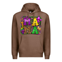 Chestnut Mardi Gras leopard frame mama Mother's Day Premium Hoodie - LillyAllenDesigns