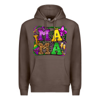 Coffee Mardi Gras leopard frame mama Mother's Day Premium Hoodie - LillyAllenDesigns