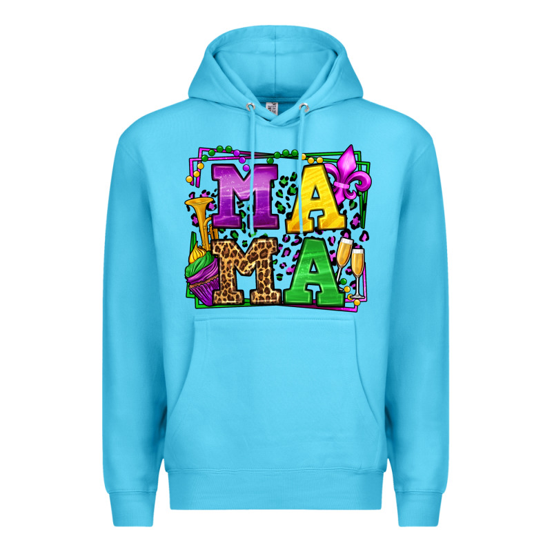 Mardi Gras Leopard Frame Mama Mother's Day Premium Hoodie by LillyAllenDesigns | Teevron
