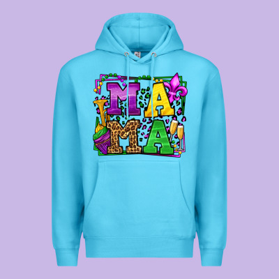 Mardi Gras Leopard Frame Mama Mother's Day Premium Hoodie Designed By Lillyallendesigns